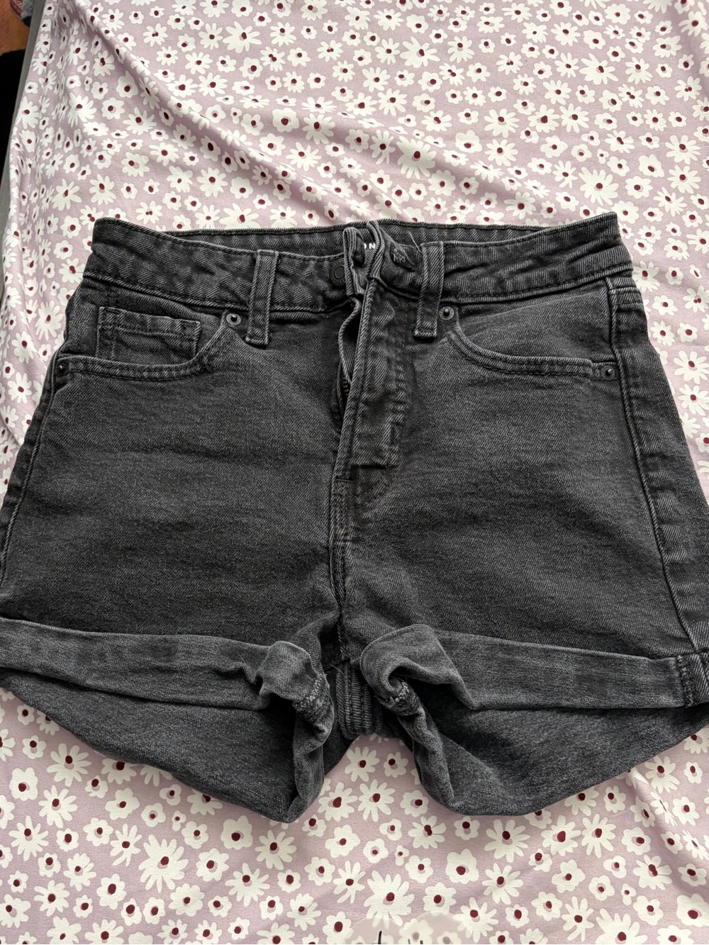 Old Navy Dark Gray Rolled Hem Denim Shorts